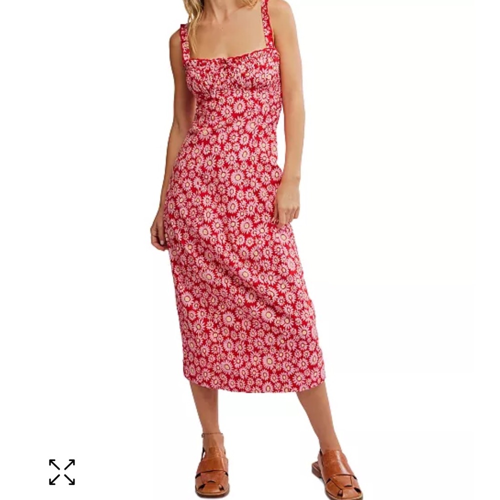 Free People Lucinda Floral Midi Dress  . XS